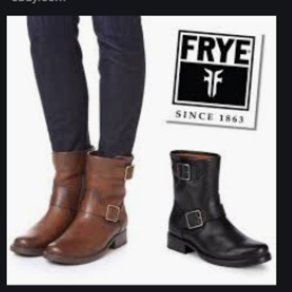 FRYE VICKY ENGINEER LEATHER BOOT - Picture 3 of 8